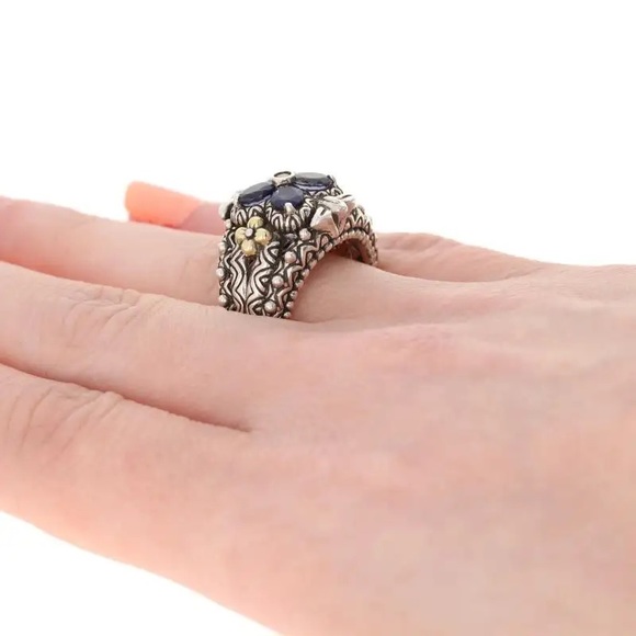 Barbara Bixby Iolite & White Sapphire Ring, Sterling Silver & 18k Gold - Picture 4 of 11